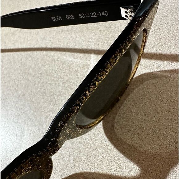 SAINT Laurent Sunglasses Gold Speckle Grey UV Lens Unisex Clubmaster SL51
NWOT - Picture 5 of 14